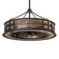 Meyda Lighting Quiet Pond 44" 8-Light Oil Rubbed Bronze Chandelier With Silver Mica Shade Glass and Fan