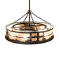 Meyda Lighting Quiet Pond 44" 8-Light Oil Rubbed Bronze Chandelier With Silver Mica Shade Glass and Fan