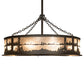 Meyda Lighting Quiet Pond 44" 8-Light Oil Rubbed Bronze Chandelier With Silver Mica Shade Glass and Fan
