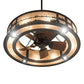 Meyda Lighting Quiet Pond 44" 8-Light Oil Rubbed Bronze Chandelier With Silver Mica Shade Glass and Fan