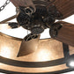 Meyda Lighting Quiet Pond 44" 8-Light Oil Rubbed Bronze Chandelier With Silver Mica Shade Glass and Fan