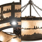 Meyda Lighting Quiet Pond 44" 8-Light Oil Rubbed Bronze Chandelier With Silver Mica Shade Glass and Fan