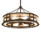 Meyda Lighting Quiet Pond 44" 8-Light Oil Rubbed Bronze Chandelier With Silver Mica Shade Glass and Fan