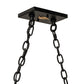 Meyda Lighting Quiet Pond 48" 9-Light Textured Black Island Pendant Light With Sky Blue & Purple Art Shade Glass
