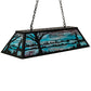 Meyda Lighting Quiet Pond 48" 9-Light Textured Black Island Pendant Light With Sky Blue & Purple Art Shade Glass