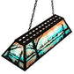 Meyda Lighting Quiet Pond 48" 9-Light Textured Black Island Pendant Light With Sky Blue & Purple Art Shade Glass