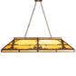 Meyda Lighting Quiet Pond 61" 9-Light Cafe Noir Skirted Island Pendant Light With Beige Shade Glass