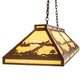 Meyda Lighting Quiet Pond 61" 9-Light Cafe Noir Skirted Island Pendant Light With Beige Shade Glass