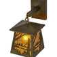 Meyda Lighting Quiet Pond 7" Antique Copper Hanging Wall Sconce With Amber Mica Shade Glass