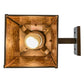 Meyda Lighting Quiet Pond 7" Antique Copper Hanging Wall Sconce With Amber Mica Shade Glass