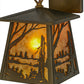 Meyda Lighting Quiet Pond 7" Antique Copper Hanging Wall Sconce With Amber Mica Shade Glass