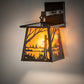 Meyda Lighting Quiet Pond 7" Timeless Bronze Wall Sconce With Amber Mica Shade Glass