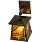 Meyda Lighting Quiet Pond 7" Timeless Bronze Wall Sconce With Amber Mica Shade Glass