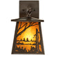 Meyda Lighting Quiet Pond 7" Timeless Bronze Wall Sconce With Amber Mica Shade Glass