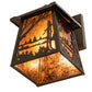 Meyda Lighting Quiet Pond 7" Timeless Bronze Wall Sconce With Amber Mica Shade Glass