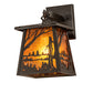 Meyda Lighting Quiet Pond 7" Timeless Bronze Wall Sconce With Amber Mica Shade Glass