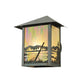 Meyda Lighting Quiet Pond 9" Craftsman Brown Wall Sconce With Beige Iridescent Shade Glass