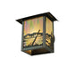 Meyda Lighting Quiet Pond 9" Craftsman Brown Wall Sconce With Beige Iridescent Shade Glass