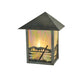 Meyda Lighting Quiet Pond 9" Craftsman Brown Wall Sconce With Beige Iridescent Shade Glass