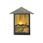 Meyda Lighting Quiet Pond 9" Craftsman Brown Wall Sconce With Beige Iridescent Shade Glass