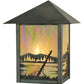 Meyda Lighting Quiet Pond 9" Craftsman Brown Wall Sconce With Beige Iridescent Shade Glass