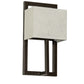 Meyda Lighting Quincy 6" Bronze Wall Sconce With Off White Textrene Shade