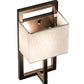 Meyda Lighting Quincy 6" Bronze Wall Sconce With Off White Textrene Shade