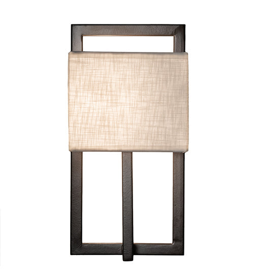 Meyda Lighting Quincy 6" Bronze Wall Sconce With Off White Textrene Shade