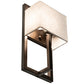 Meyda Lighting Quincy 6" Bronze Wall Sconce With Off White Textrene Shade