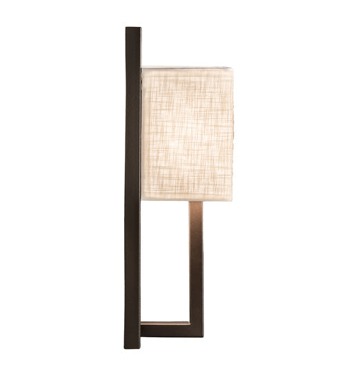 Meyda Lighting Quincy 6" Bronze Wall Sconce With Off White Textrene Shade