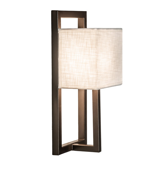Meyda Lighting Quincy 6" Bronze Wall Sconce With Off White Textrene Shade