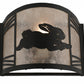 Meyda Lighting Rabbit on the Loose 12" Textured Black Right Wall Sconce With Silver Mica Shade Glass