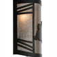 Meyda Lighting Rabbit on the Loose 12" Textured Black Right Wall Sconce With Silver Mica Shade Glass