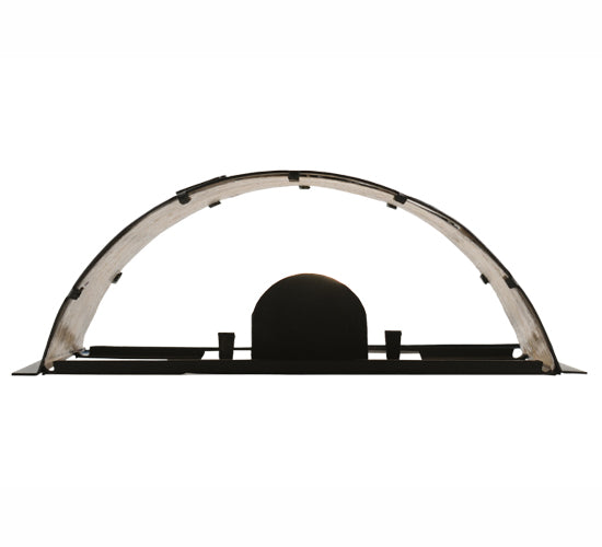 Meyda Lighting Rabbit on the Loose 12" Textured Black Right Wall Sconce With Silver Mica Shade Glass
