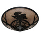 Meyda Lighting Rabbit on the Loose 243185 22" 3-Light Textured Black Flush Mount Light With Silver Mica Shade Glass