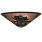 Meyda Lighting Rabbit on the Loose 243185 22" 3-Light Textured Black Flush Mount Light With Silver Mica Shade Glass