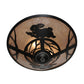 Meyda Lighting Rabbit on the Loose 243185 22" 3-Light Textured Black Flush Mount Light With Silver Mica Shade Glass