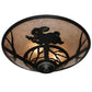 Meyda Lighting Rabbit on the Loose 243185 22" 3-Light Textured Black Flush Mount Light With Silver Mica Shade Glass