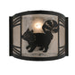 Meyda Lighting Raccoon on the Loose 12" Textured Black Left Wall Sconce With Silver Mica Shade Glass