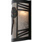 Meyda Lighting Raccoon on the Loose 12" Textured Black Left Wall Sconce With Silver Mica Shade Glass