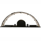 Meyda Lighting Raccoon on the Loose 12" Textured Black Left Wall Sconce With Silver Mica Shade Glass
