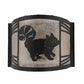 Meyda Lighting Raccoon on the Loose 12" Textured Black Right Wall Sconce With Silver Mica Shade Glass