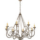 Meyda Lighting Rachelle 42" 8-Light Corinth Chandelier With Ivory Faux Candlelight
