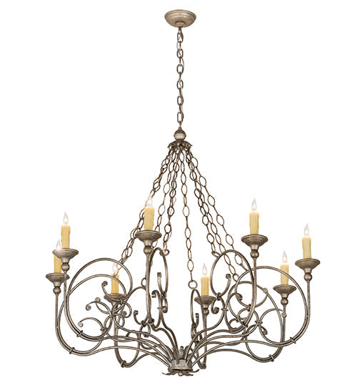 Meyda Lighting Rachelle 42" 8-Light Corinth Chandelier With Ivory Faux Candlelight