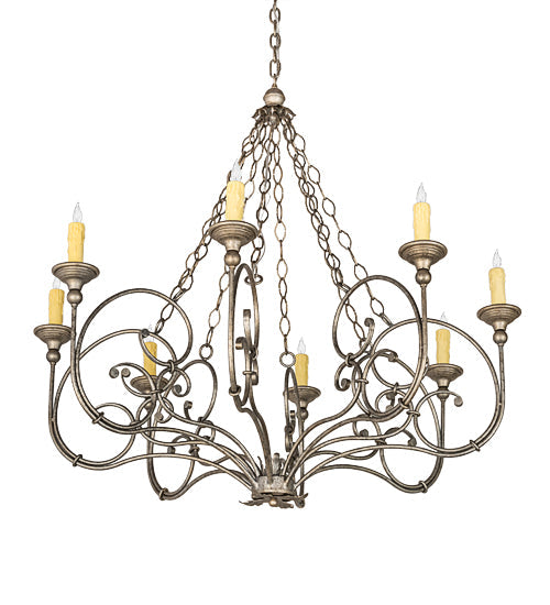 Meyda Lighting Rachelle 42" 8-Light Corinth Chandelier With Ivory Faux Candlelight