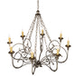 Meyda Lighting Rachelle 42" 8-Light Corinth Chandelier With Ivory Faux Candlelight