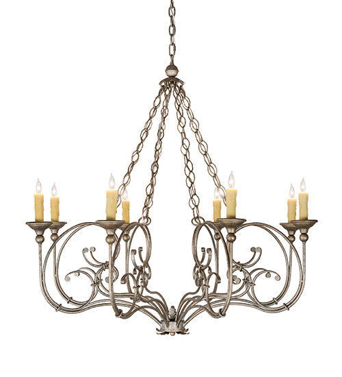 Meyda Lighting Rachelle 42" 8-Light Corinth Chandelier With Ivory Faux Candlelight
