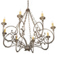 Meyda Lighting Rachelle 42" 8-Light Corinth Chandelier With Ivory Faux Candlelight