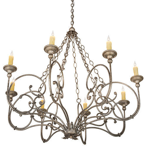 Meyda Lighting Rachelle 42" 8-Light Corinth Chandelier With Ivory Faux Candlelight