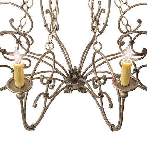 Meyda Lighting Rachelle 42" 8-Light Corinth Chandelier With Ivory Faux Candlelight